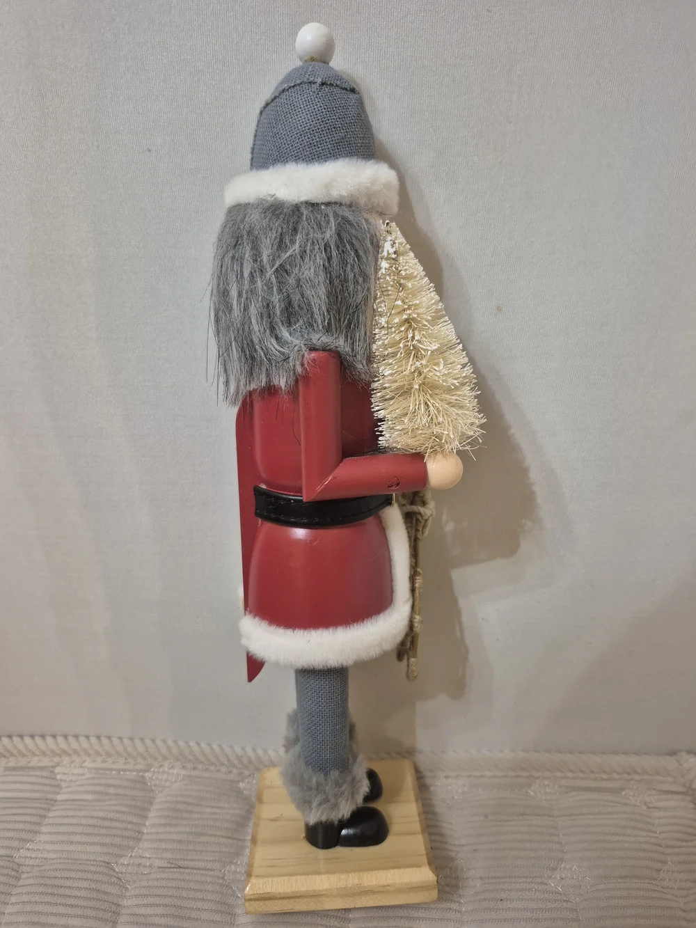 Wooden Red Nutcracker With Snowshoes Holiday Decoration
